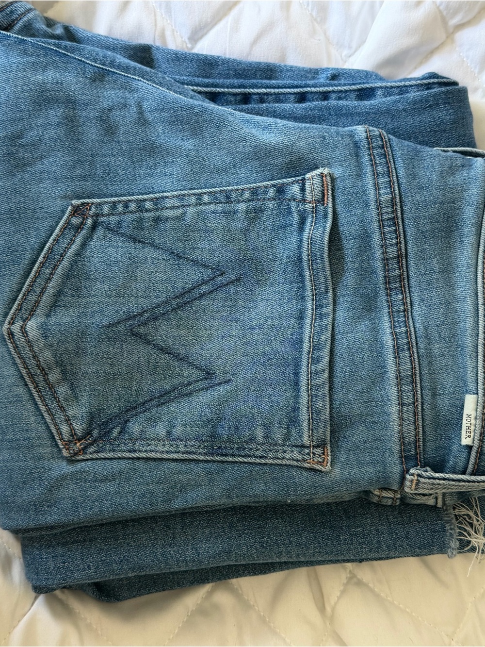 MOTHER Mid-Blue Wide-Leg Denim Jeans - Picture 6 of 6